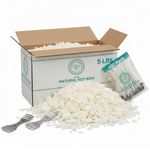 Hearts & Crafts Natural Soy Wax - Candle Making Wax Supplies - 2.25kg Soy Wax for DIY Candle Making with 100 15cm Pre-Waxed Candle Wicks and 2 Metal Centering Devices - Soy Wax Flakes