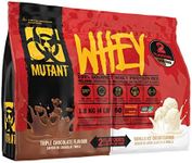 MUTANT WHEY – 2 Flavors in 1 Bag! 100% Whey Protein Powder, Gourmet Taste, 22g of Protein, 10.4 g EAAs, 5 g BCAAs, Fast Absorbing, Easy Digesting, Triple Chocolate and Vanilla Ice Cream - 1.8 kg