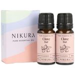 Nikura Clove Bud Essential Oil - 20ml (2 x 10ml) | 100% Pure Natural Clove Oil | Perfect for Aromatherapy, Diffuser for Home, Humidifier | Great for Self Care, Cleaning | Vegan & UK Made