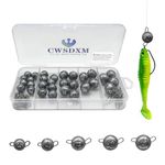 CWSDXM 30PCS Fishing Sinkers Weights, Cheburashka Sinker Weights Kit Ball Shape Weight kit for Saltwater Freshwater Fishing