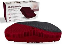 LuxeCraft Honeycomb Gel Seat Cushion – 9 cm Thick Orthopaedic Seat Cushion for Long Sitting | Built-in Chair Back Locking Straps | Soft TPR Material – Ideal for Office Chairs, Car Seats & Wheelchair