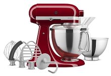 KitchenAid Artisan Series Tilt-Head Stand Mixer With Premium Accessory Pack, Empire Red, KSM195PSER