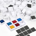 Falling in Art Watercolor Half Pan Set - 90 Pcs, 50 Magnets, 15 Stand Empty Pans for Painting, Compact and Portable Watercolor Palette Kit