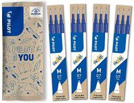 PILOT FriXion Refills 0.7 - Pack of 12 (Set of 3), Colour Blue - FriXion Erasable Ink Refills - Compatible with FriXion Ball & FriXion Clicker - Medium Strength - Gel Rollerball Refill