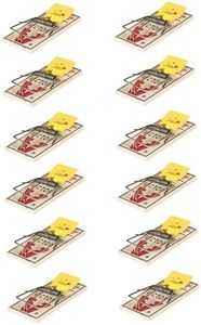 Victor M035-12 Plastic Pedal Easy Set Sustainably Sourced FSC Wood Snap Mouse Trap - 12 Traps