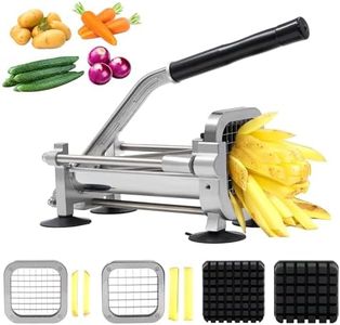 Tongdayi French fry cutter with two blades (1/2 inch and 3/8 inch), commercial stainless steel French fry slicer, suitable for whole potatoes, carrots, and cucumbers,fries cutter,potato slicer
