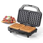 Salter EK2249 Deep Fill Waffle Maker – Non-Stick Dual Waffle Iron, XL Cooking Plates, Automatic Temperature Control, Belgian & American Waffle Machine, Cool Touch Handle, Savoury Snacks/Desserts 900W