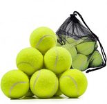 SAVEX Durable Tennis Balls with Mesh Carrying Bag, Sport Play Tennis Cricket Dog Toy Ball, Sturdy & Durable,For Lessons, Practice, Throwing Machines Adults Children Exercise Pets (12)