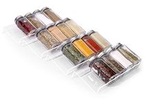 MIUKAA Clear Acrylic Spice Drawer Organizer, 4 Tier- 1 Set Seasoning Jars Drawers Insert, Kitchen Spice Rack Tray for Drawer/Countertop (Jars not included)