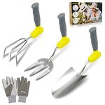 Jardineer Garden Tools Set Arthritis Grip, 4Pcs Gardening Tools Set for Elderly, Ideal Garden Tools Gifts for Women, Arthritis and Men