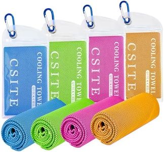 CSITE 4 Pack (47"x12") Cooling Towels for Neck and Face, Soft Breathable Ice Towel for Hot Weather, Yoga, Sport, Gym, Workout, Running, Fitness, Camping