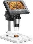 ANNLOV 4.3" LCD Digital Microscope, 50X-1000X Magnification Coin Microscope with 8 Adjustable LED Lights for Adults and Kids for Coin/Stamps/Plants/Soldering, Windows Compatible