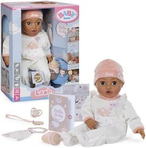BABY born Leah 43cm, soft doll with 7 electronic functions and sound for children from 3 years, incl. Accessories