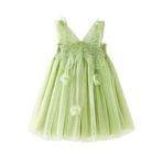 Miipat Baby Girls Butterfly Dress Tulle Tutu Fairy Dress Sleeveless Toddler Girls Birthday Party Dresses (Green, 9-12M)