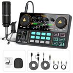 MAONO MaonoCaster Lite AU-AM200-S1 All-in-One Podcast Equipment Set with 3.5mm Microphone for Live Streaming, Podcast Recording, PC, Smartphone