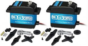 KEAcvise 2-Pack Micro servo Motor with 35kg high Torque, Metal Gear Digital and Stainless Steel Gear for Robotic DIY, rc car (180° Control Angle) - mg90s servo, 9g servo