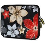 Amzer 7.9" to 10.5" Designer Neoprene Sleeve Case for iPad/Tablet/e-Reader and Notebooks, Wildflowers Red and White (AMZ5239105)