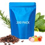 200 Pieces Resealable Mylar Bags Stand Up Foil Pouch for Zip Aluminium Foil Lock Food Storage Packaging Airtight Zipper Pouches (5.5x7.9 inch, Blue, 200)…