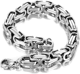 Urban Jewelry Men's Bracelet Stainless Steel Silver 8.5 inch L x 0.25 inch W (With Branded Gift Box)