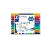 STAEDTLER 3004 TB12 Design Journey Double-Ended Brush Lettering Pens - Assorted Colours (Pack of 12)