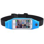 Se7enline Running Belt Waist Pack Sweatproof Reflective Runners Belts Fitness Belts Hydration Belts for Cell Phones, Keys & Cards for 5.5 inch iPhone 6S/6 PLUS Transparent Touch Screen Window, Blue