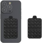 kwmobile Suction Cup Phone Holders (Set of 2) - Double Sided Holder Compatible with iPhone and Compatible with Android - Black/Black