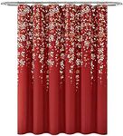 Lush Decor Weeping Flower Shower Curtain, 72 in x 72 in (H x W), Red