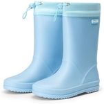 DREAM PAIRS Kids Rain Boots Boys Girls Lightweight Boots Waterproof Easy-on Outdoor Playing Rain Boot Unisex-Child,Size 13 Little Kid,Sky Blue,SDRB2401K