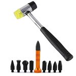 GS Hand Tools 10pcs Paintless Dent Repair Kit Rubber Hammer Tap Down Tools Hail Dent Removal Tools For Car Refrigerator Door Dent Removal Tools