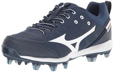 Mizuno Women's 9-Spike Advanced Finch Elite 5 TPU Molded Softball Cleat, Navy-White, 5.5 UK