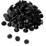 AIEX 100 PCS Butterfly Clutch Pin Backings Rubber Pin Backs Replacement Uniform Locking Pin Backs Tie Tack Pins Keepers for Lapel Pins Jewelry Making Hats Badges (Black 0.45" Diameter)