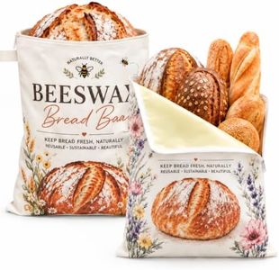 AONGAN 2Pack Bread Bags for Homemade Bread,Beeswax Bread Bags for Sourdough
