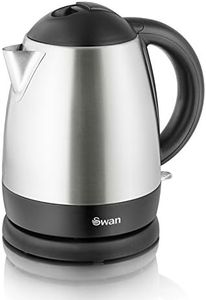 Swan SK31020N Brushed Stainless Steel Jug Kettle, Cordless Design, 2000W, 1 Litre, Silver