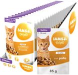 IAMS Delights Kitten Wet Food - Multipack Cat Food with Chicken in Sauce, Ideal Food for Junior Kittens from 1-12 Months, 24 x 85g