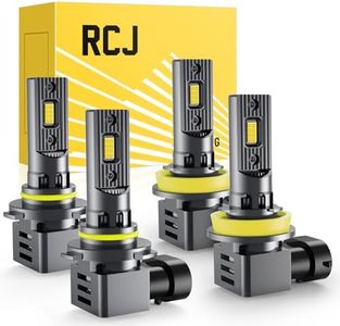 RCJ H11 9005 Light Bulbs Combo, 9005/HB3 H11/H9/H8 Bulbs 200W 60000LM Super Bright 6000K Cool White Fog Lights, Plug and Play, Pack of 4