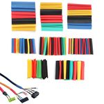 164PCS Electric Insulation Heat Shrink Sleeving, Heat Shrink Tubing, Wire Repair Kit, Shrink Wrap Tubingfor Fixing and Protecting Components Workshop Hand Tools (Yellow, Blue, Black, Green, Red)