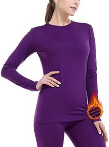 MANCYFIT Thermal Underwear for Women Long Johns Set Fleece Lined Ultra Soft Purple Small