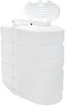 Camco Camper/RV Dual Propane Tank Cover | Features Hinged Top Panel & Custom Molded Design | Fits (2) 30lb Steel Tanks | Protects Propane Tanks During Travel, Camping and More | White (50515)