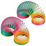 THE TWIDDLERS - 2 Large Rainbow Spring Gift Toys for Boys & Girls, Classic Slinky Party Favours - 10 x 10cm