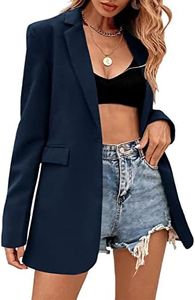 Febriajuce Women's Casual Long Sleeve Lapel Oversized Button Work Office Blazer Suit Jacket