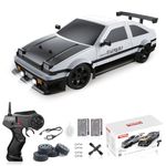 Remote Control Car RC Drift Car 2.4GHz 1:16 Scale 4WD 18KM/H High Speed Model Vehicle with LED Lights Spray Rubber Tire Racing Sport Toy Car for Adults Boys Girls Kids Gift 2Pcs Rechargeable Batteries