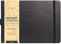 Skyline Notary Journal – Official Notary Public Record Book with Numbered Pages – Log Book for Notarial Acts & Records – Notary Supplies – 250 Entries, Hardcover, 10x7″ (Black)