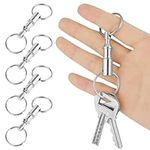 Mabor Quick Release Keychains, 4 PCS Detachable Pull Apart Key Rings Keychains,Double Spring Split Snap Seperate Chain Lock Holder Convenient Keychain Accessory Gift