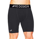 ReDesign Apparels Men's Nylon Compression Shorts Tights Skins for Gym, Running, Swimming, Cycling, Yoga, Football, Badminton (Dark Grey, XL)