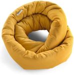 Huzi Infinity Pillow Mini - Kids Travel Neck Pillow - Machine Washable - Home Travel Flight Road Car Train Trips (Ochre Yellow)