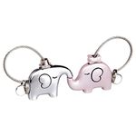 Gemini_mall® Cute Kiss Elephants Key Ring Set Couple Key Chain Key Ring Keyring Keyfob - Christmas/Birthday/Valentine's Day/Wedding for Couple Lovers (Kissing Elephants)