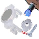 Aniai 50Pcs Extra Strong Magnetic Christmas Light Clips, with Iron Sheet and Screws to Hold The Magnet Clips for Hanging Christmas Lighting