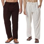 Aatman One Size Men's Eco-Friendly Cotton Pyjama Pack of 2 | Fits Waist Size 28 to 36 Inches_AT12AT14