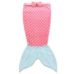 Kids Mermaid Tail Blanket for Girls Toddlers Teens,All Seasons Super Comfy Flannel Fleece Sleeping Bag Soft Mermaid Blanket