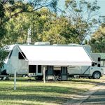 Suncode RV Awning Fabric Replacement Waterpoof Universal Outdoors Canopy for Camper,Trailer,and Motorhome Awning Replacement Premium Grade Vinyl RV Canopy Replacement 18'(Fabric 17'2") White